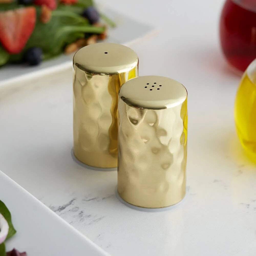American Metalcraft Hammered Salt & Pepper Shaker Set, 2-Ounces Each, Gold, Copper, Model GHSP2