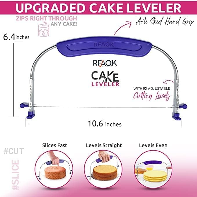 Rfaqk 35Pcs Cake Turntable And Leveler-Rotating Cake Stand With Non Slip Pad-7 Icing Tips And 20 Bags- Straight & Offset Spatula
