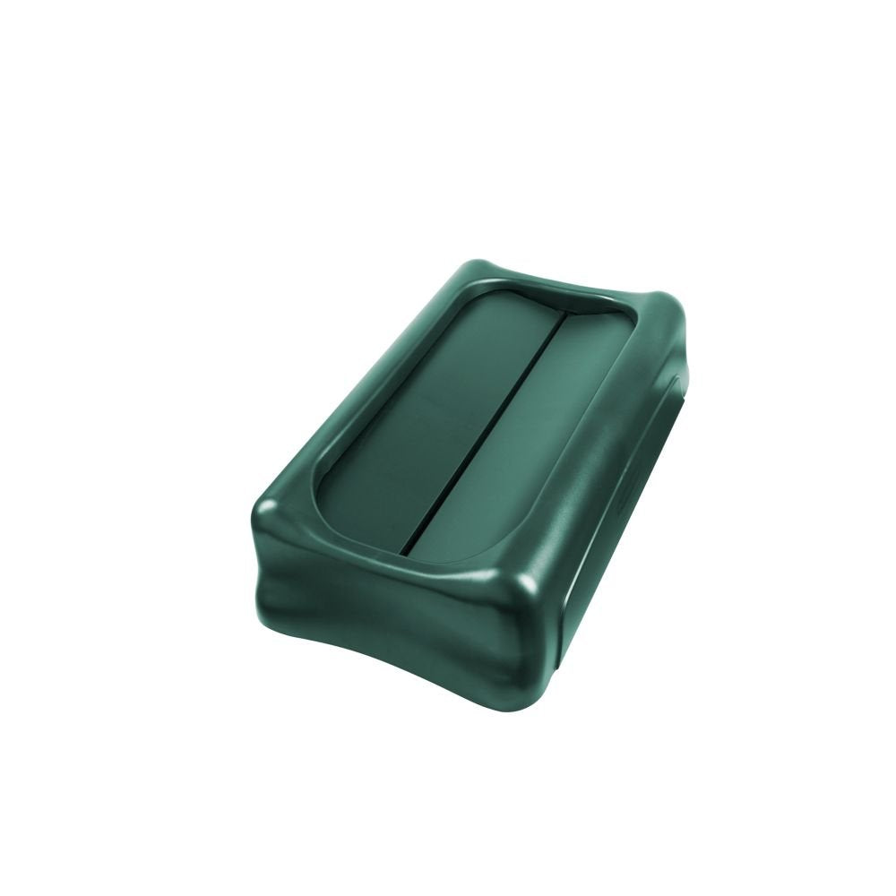 Rubbermaid Commercial Products Slim Jim Trash Can Swing Lid  Green  Plastic  Compatible with 23-Gallon Slim Jim Containers/Garbage Can