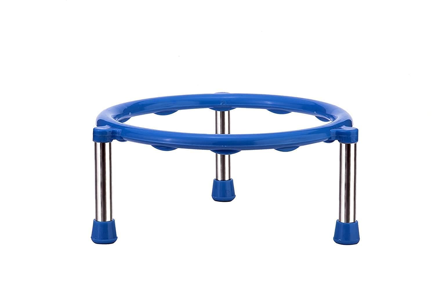 Affodyl  Multicolor Pot Stand Stainless Steel Tiered Shelflegs/Matka Stand/Single Countertop Ring Matka Stand (Assembly Require