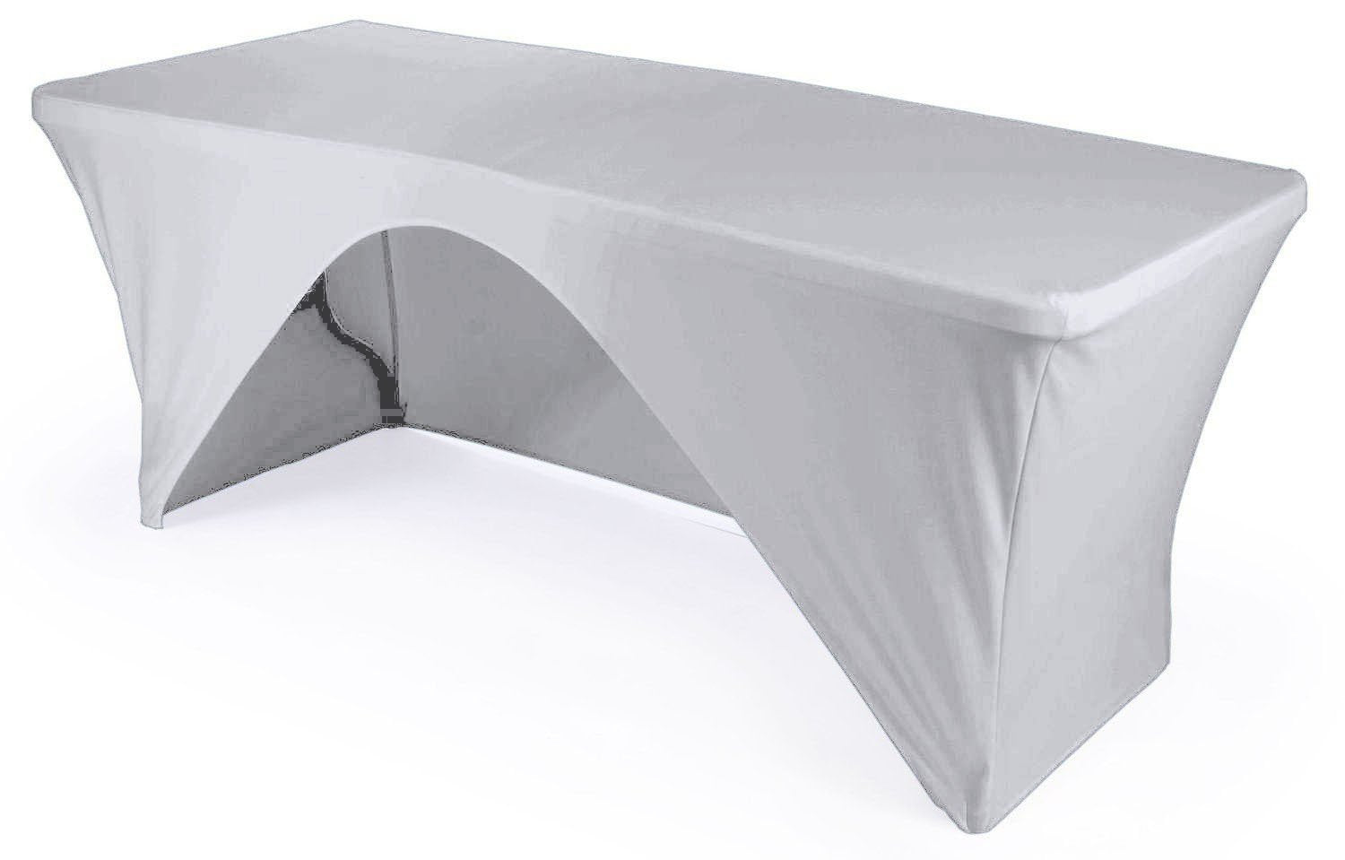 LA Linen Rectangular Open Back Spandex Tablecloth  72 by 30 by 30-Inch  White