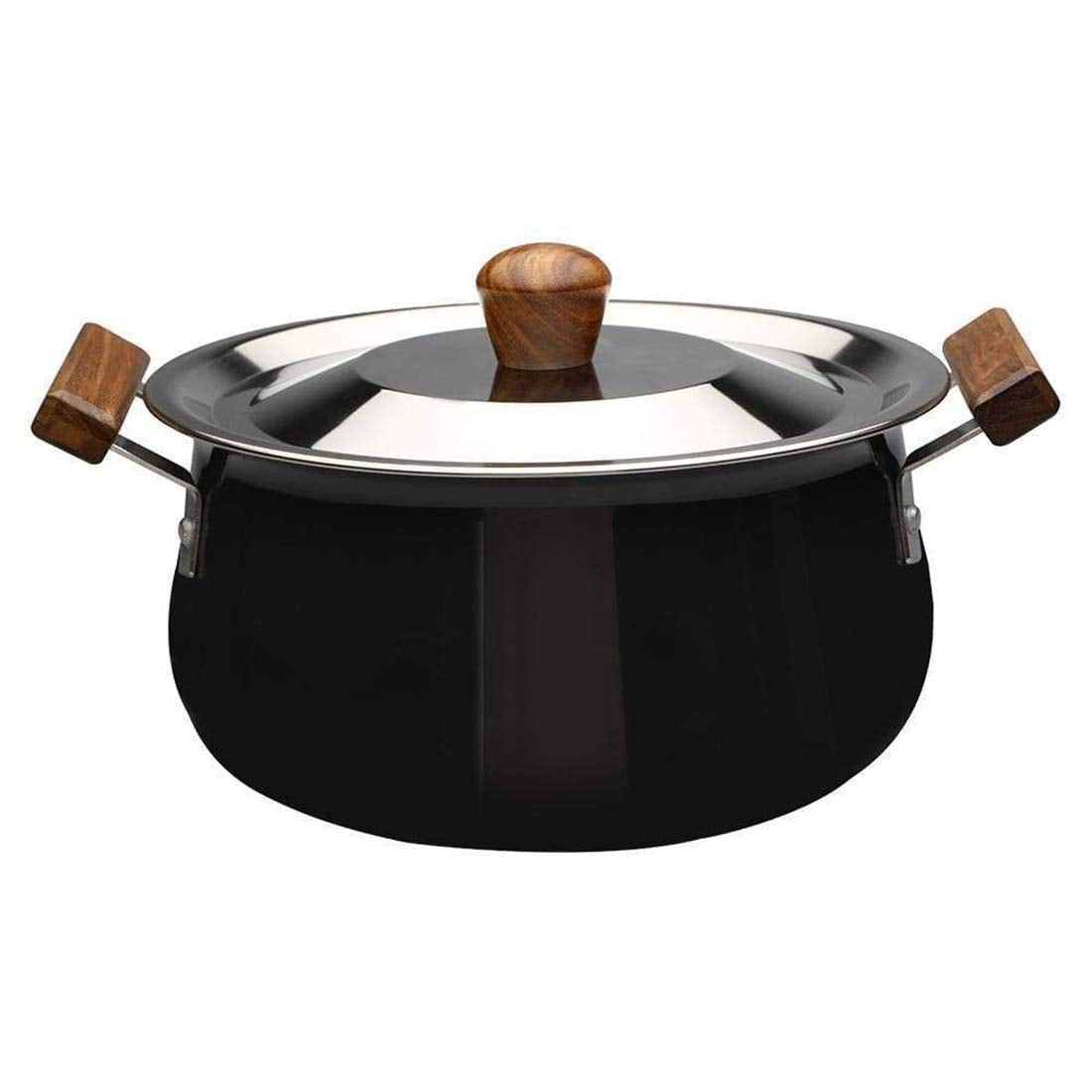 Wonderchef Ebony Hard Anodized Non-Stick Biryani Handi With Lid - 5L | Black, 1 Piece