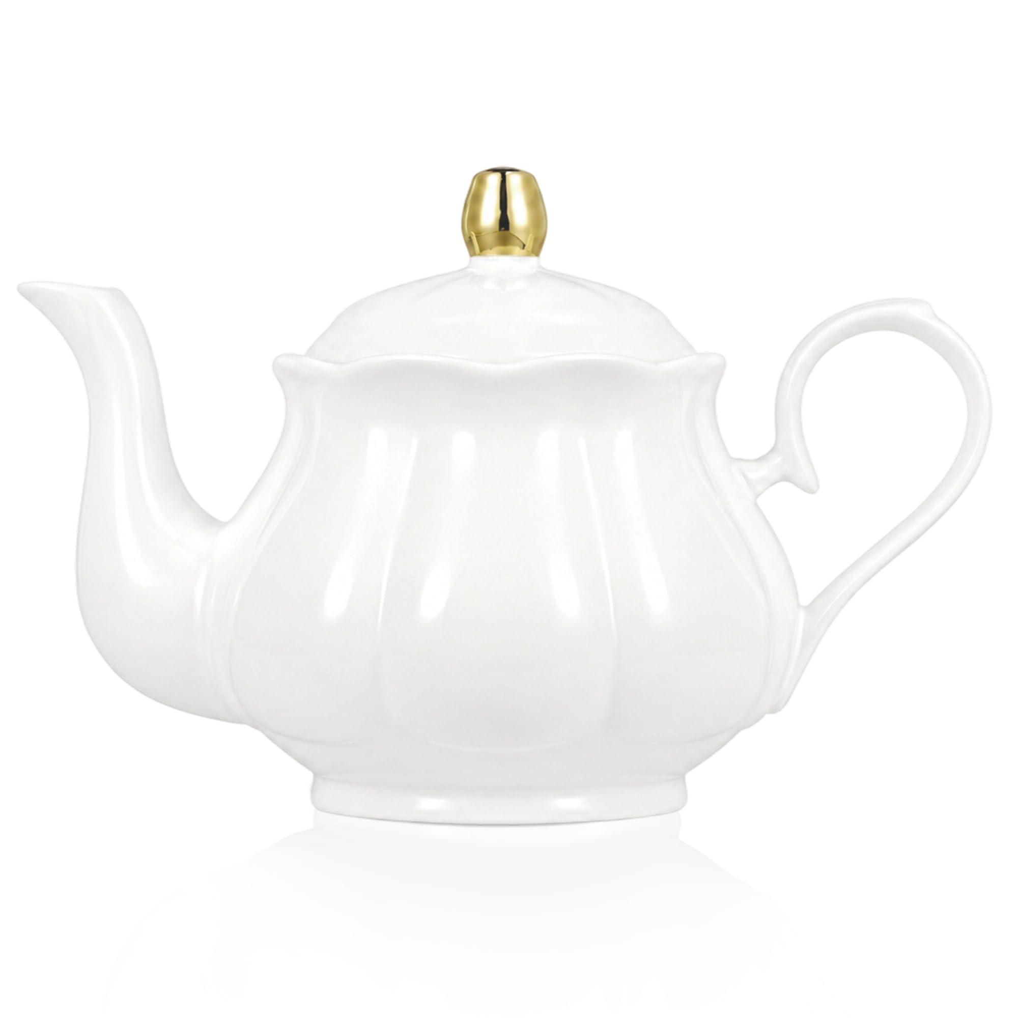 RENEWREVITAL 28 Ounces Porcelain Teapot with Infuser, White