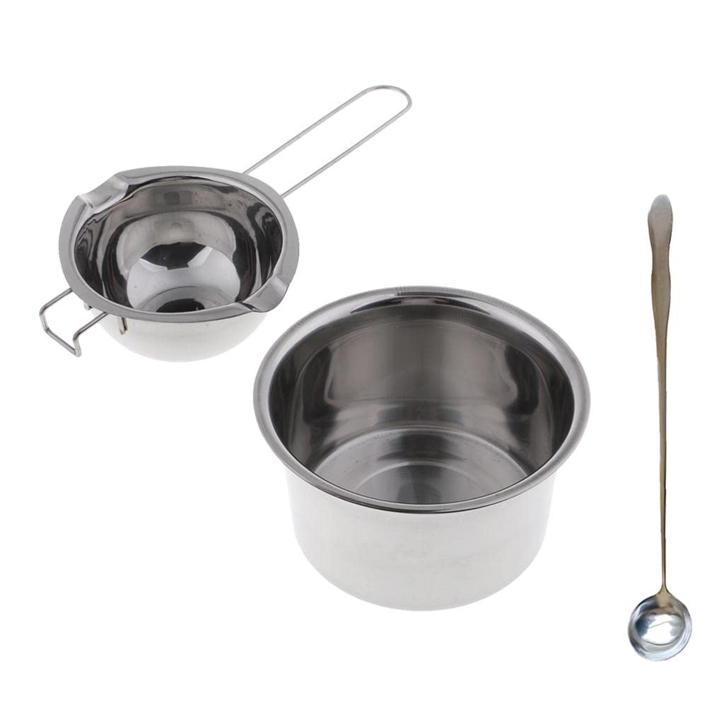 Myaddiction 3 Pieces Stainless Steel Wax Melting Pot Double Boiler & Long Handle Spoon