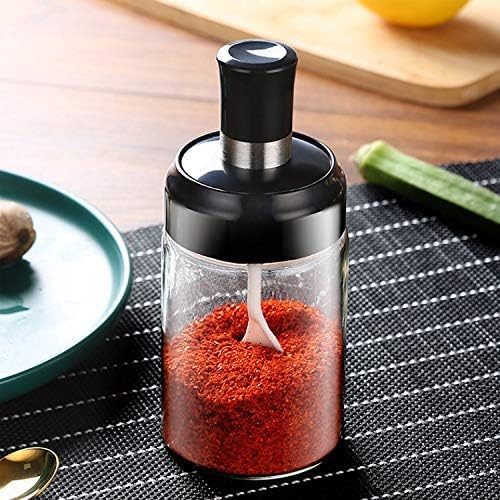 Shree Radharani Glass Jar Bottles For Kitchen Use, 250Ml Spoon Bottle Jar With Airtight Attached Lid Borosilicate Glass Storage 