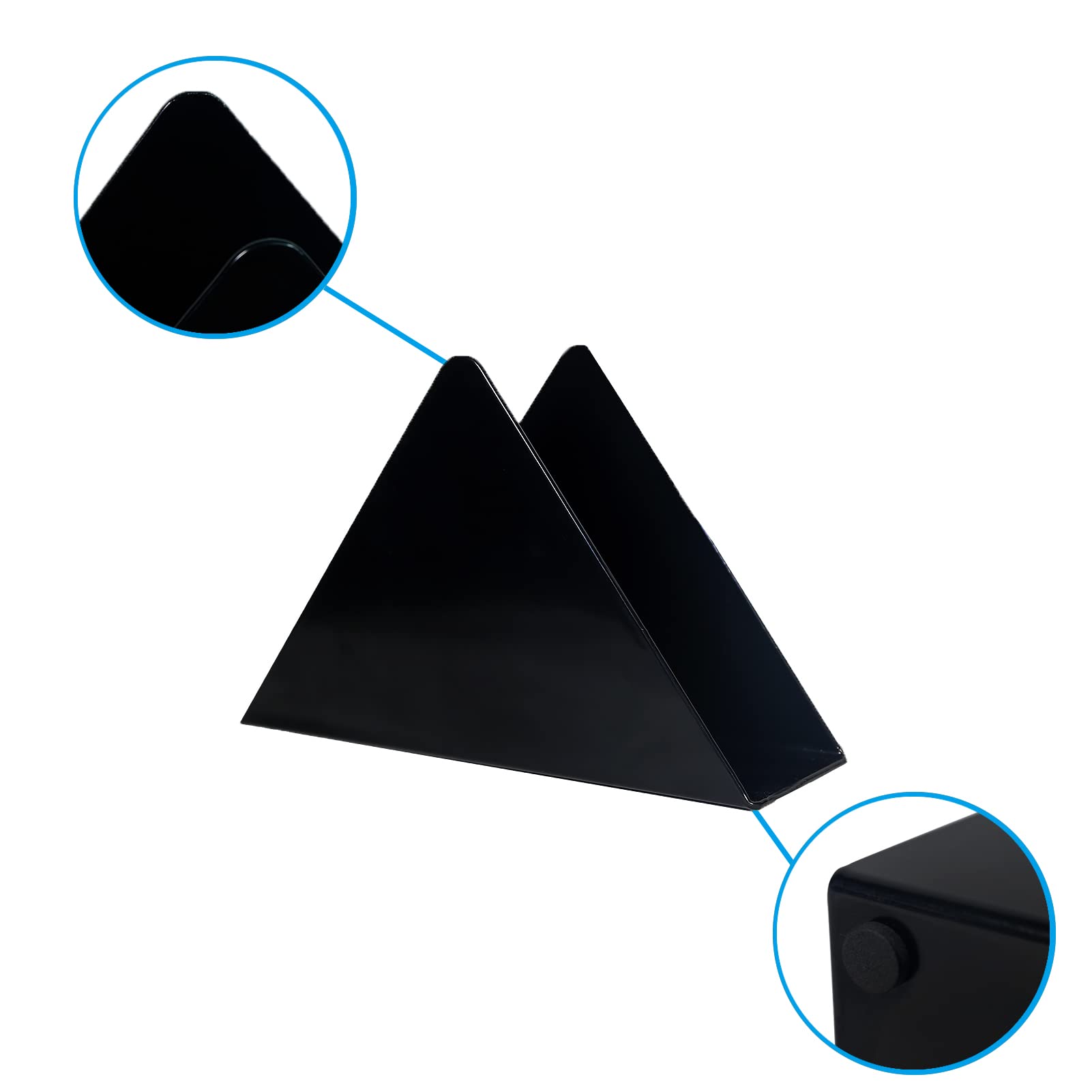 Paper Napkin Holder Freestanding Tissue Dispenser For Kitchen Countertops, Dining, Picnic Table, Cast Iron, Black, Triangle