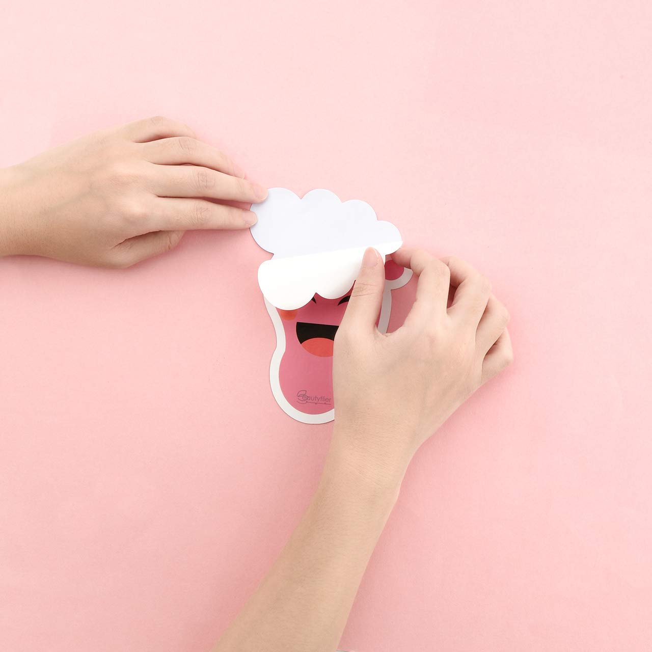 Beautyflier 20 Pairs Self-Adhesive Kids Footprint Stickers Cartoon Guide Floor Decals Social Distance Cute Smile Floor Stickers