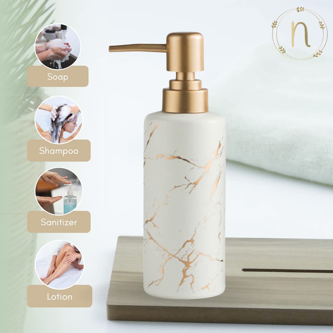 Nestasia Long-Lasting Shampoo Dispenser For Bathroom | Liquid Handwash Dispenser Pump For Kitchen | Soap Dispenser | Bathroom Ac