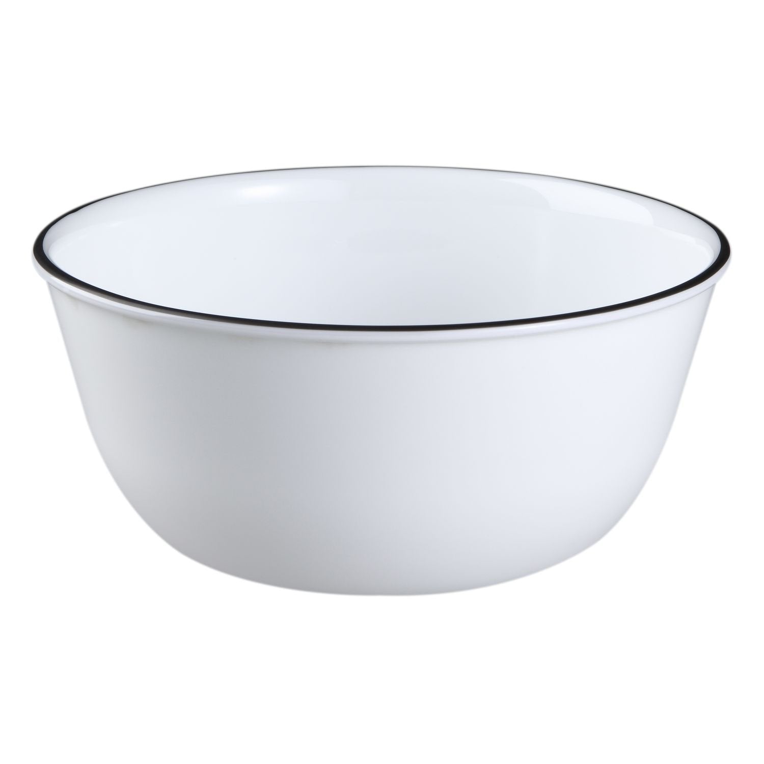 Corelle Livingware 28-Ounce Super Soup/Cereal Bowl, Classic Caf   Black Rim (3 Bowls)