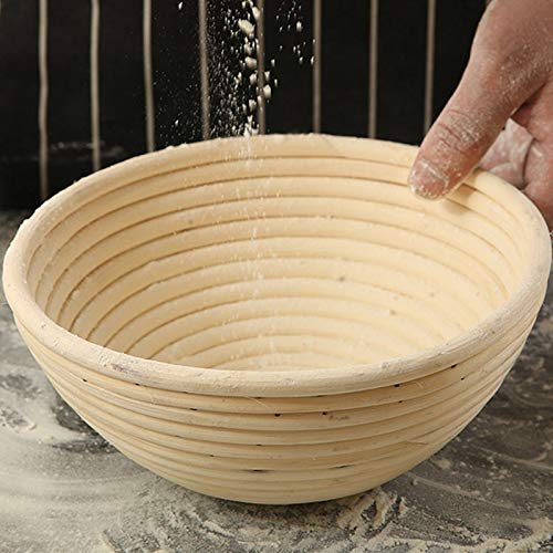 2 Pack Of Mini 5 Inch Round Brotform Banneton Proofing Basket Bread Bowl For Baking Dough (Bonus Linen Cover) (5 Inch)