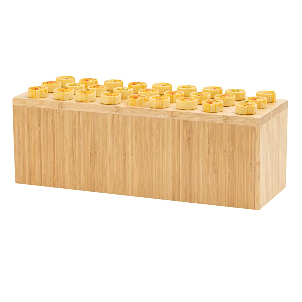 Restaurantware 20.5 X 7 X 7 Inch Display Riser 1 Rectangle Wood Bakery Display - Medium Riser For Retail Catering Or Buffets Nat