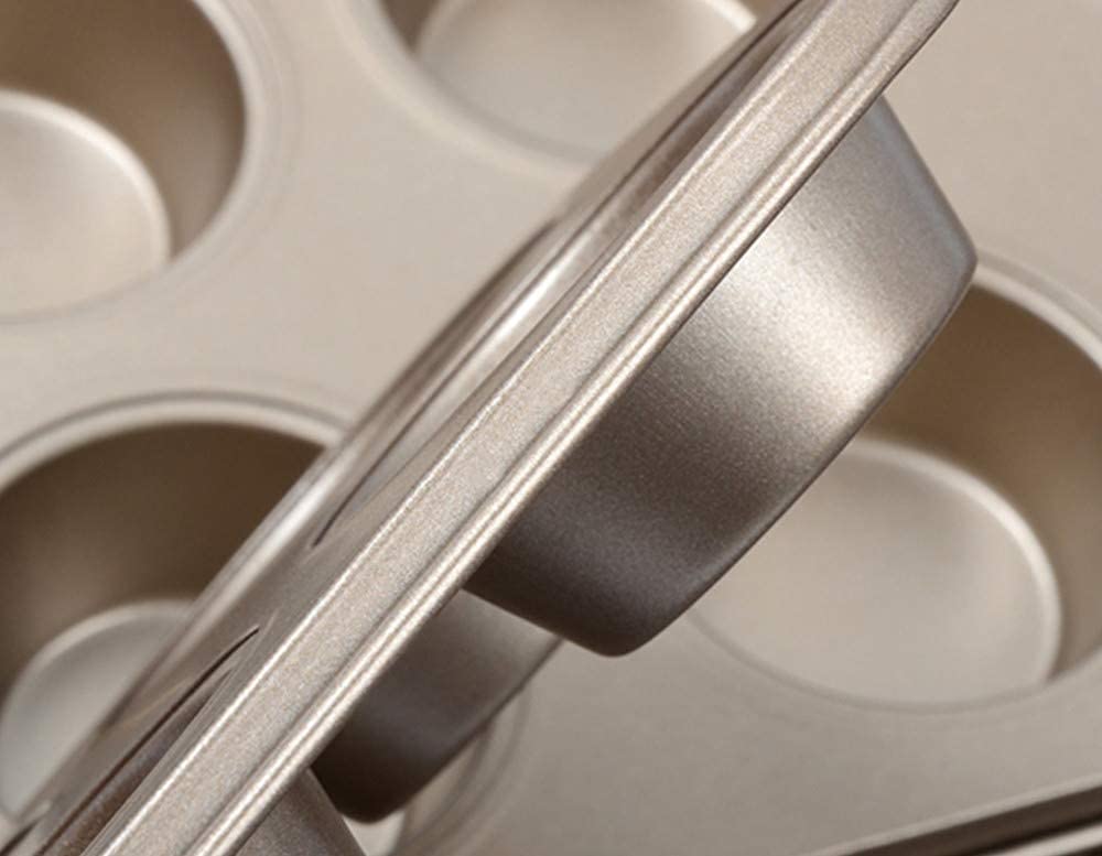 Copper Muffin Pan 12 Cups - Premium Healthy Nonstick Muffin Pan,Even Baking, Dishwasher And Oven Safe