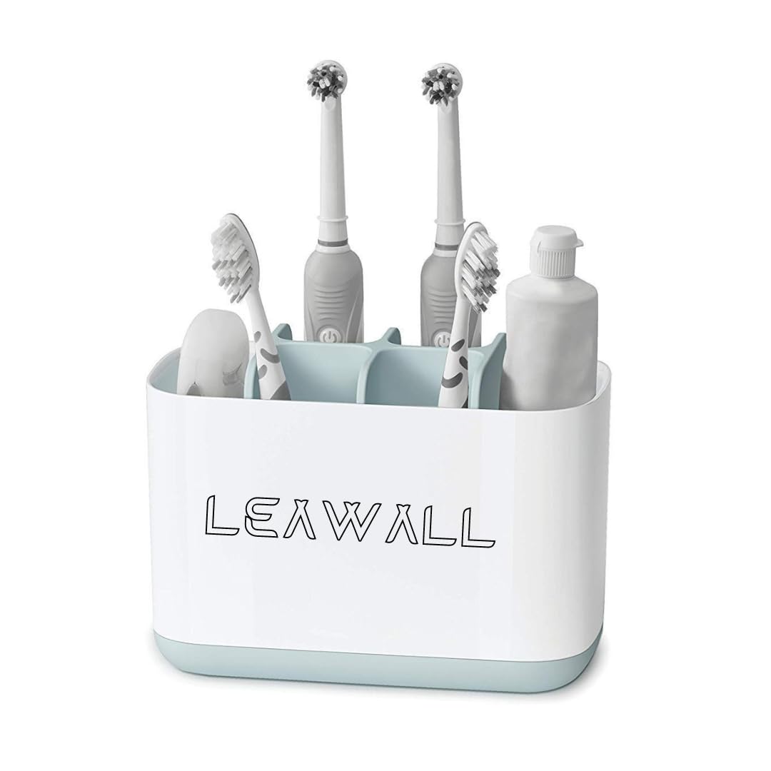 Leawall Toothbrush Holder, Toiletries Holder Stand Plastic Caddy Organizer For Tooth Paste & Tooth Brush | Toiletries Holder Sta