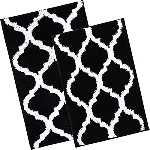 FASSCETE 2 Pieces Soft Microfiber Bath Mat, Machine Washable Shower Rugs