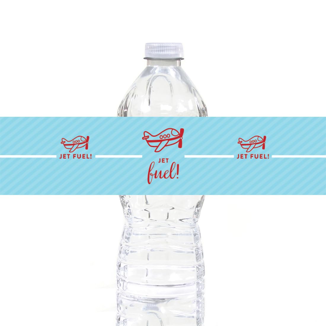 Andaz Press Birthday Water Bottle Labels Stickers, Airplane, 20-Pack, For Decor Decorations Dessert Table Wraps