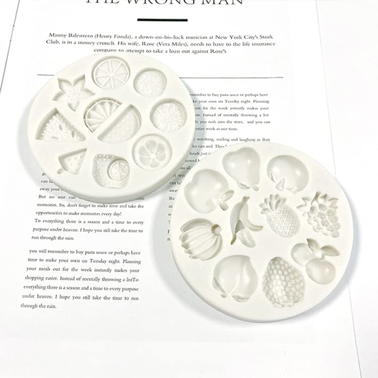 Cestony 2Pcs Mini Fruit Watermelon Banana Strawberry Lemon Kiwi Tangerine Slice Shape Silicone Molds For Diy Cake Fondant Biscui
