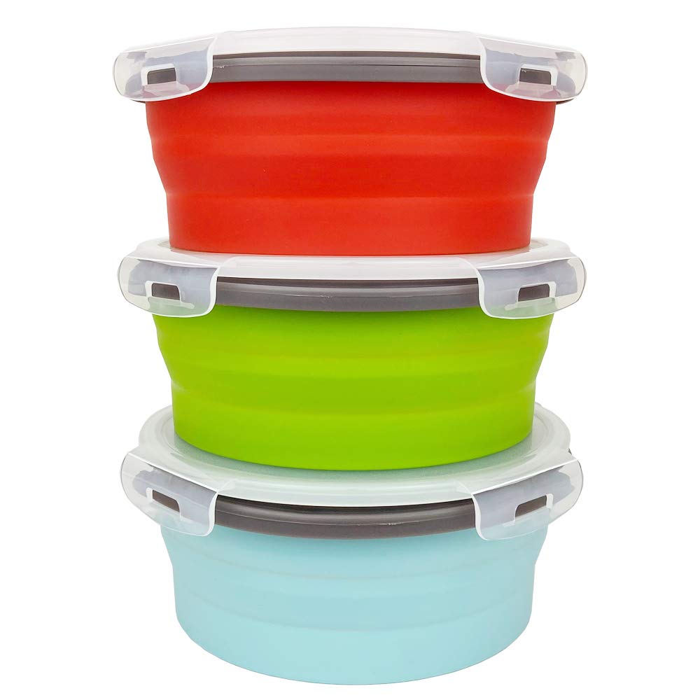 Cartints 1200Ml Large Collapsible Food Containers Silicone Lunch Containers Silicone Leftover Food Containers, Ideal For Camping
