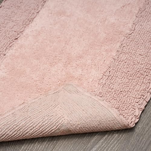 Laura Ashley Ruffle Cotton 17'' X 24'' Bath Rug, Blush