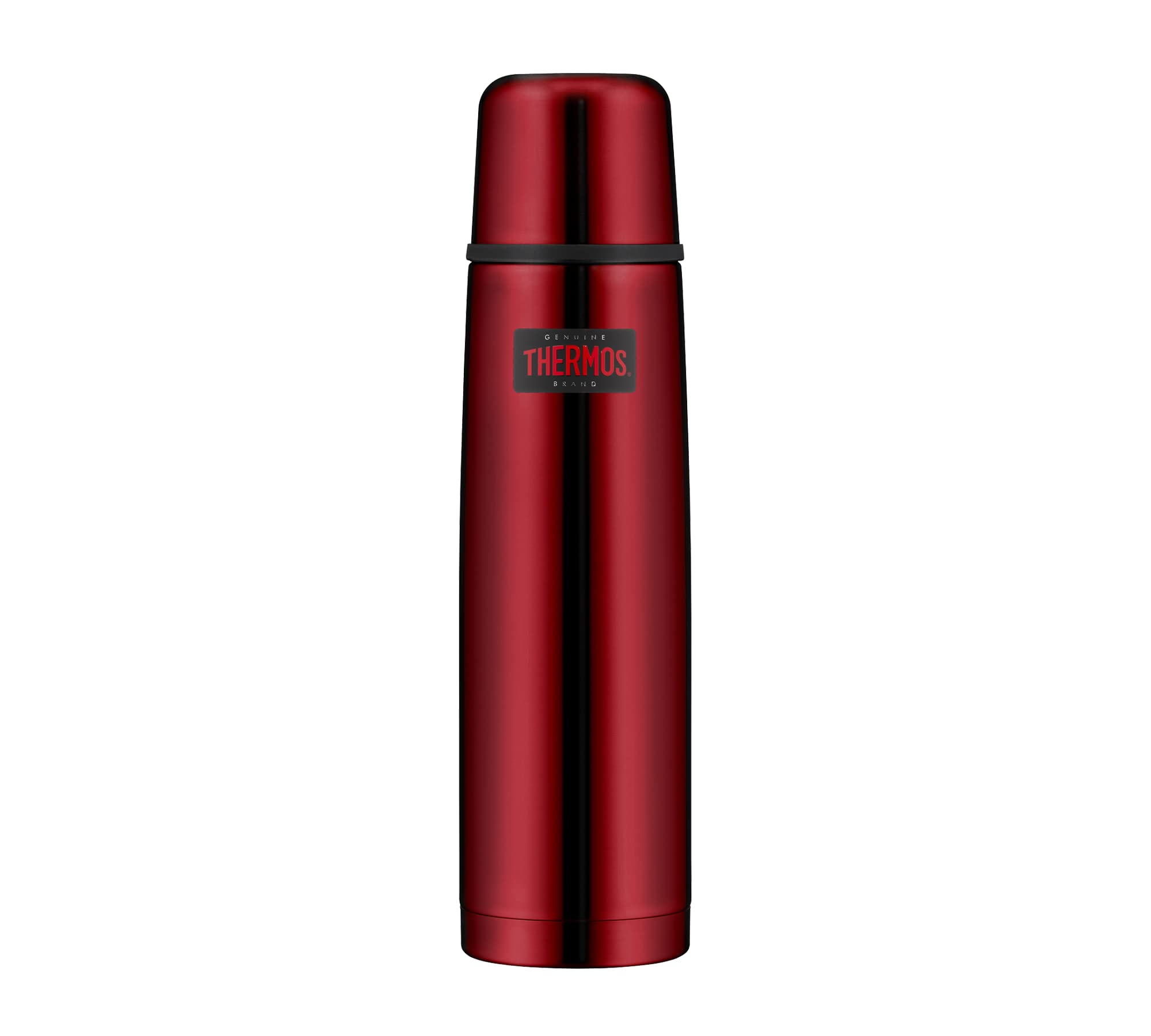 Thermos Light & Compact Stainless Steel Flask, Red, 1 Litre