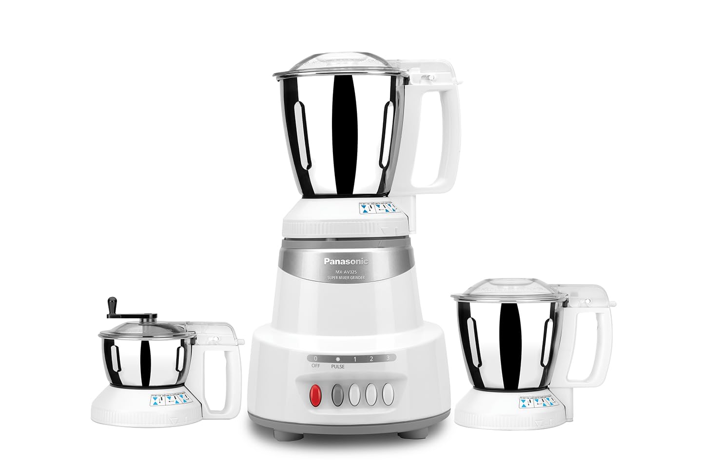 Panasonic Mx-Av325 Mixer Grinder 1500W (Max Motor Lock Wattage) 3 Jars|Heavy Duty Motor|Stainless Steel Jars|Double Safety Locki