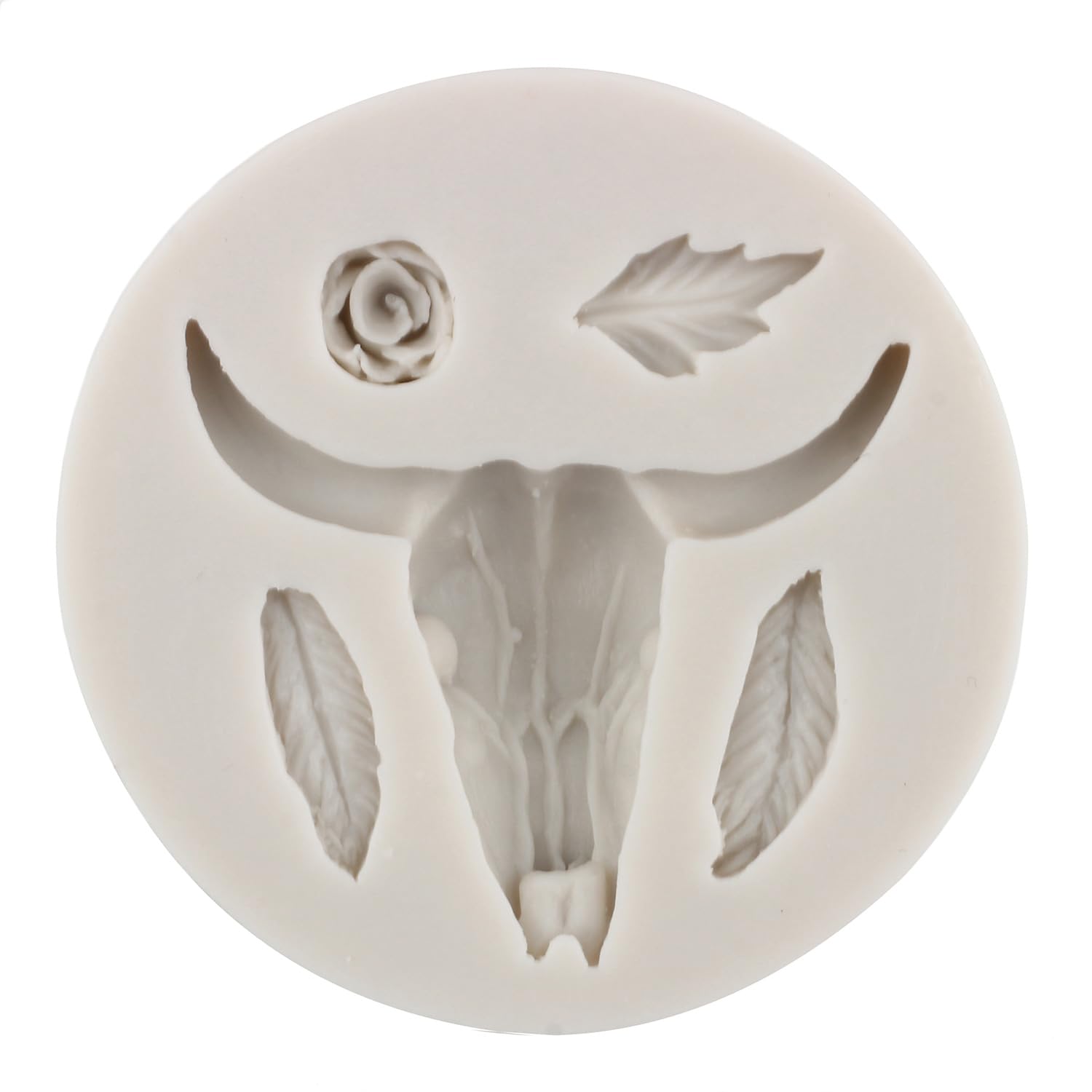 Mypracs Bull Head Silicone Molds Feather Arrow Fondant Mold Daisy Rose Flower Chocolate Mold Feather Candy Mold For Flower Cake