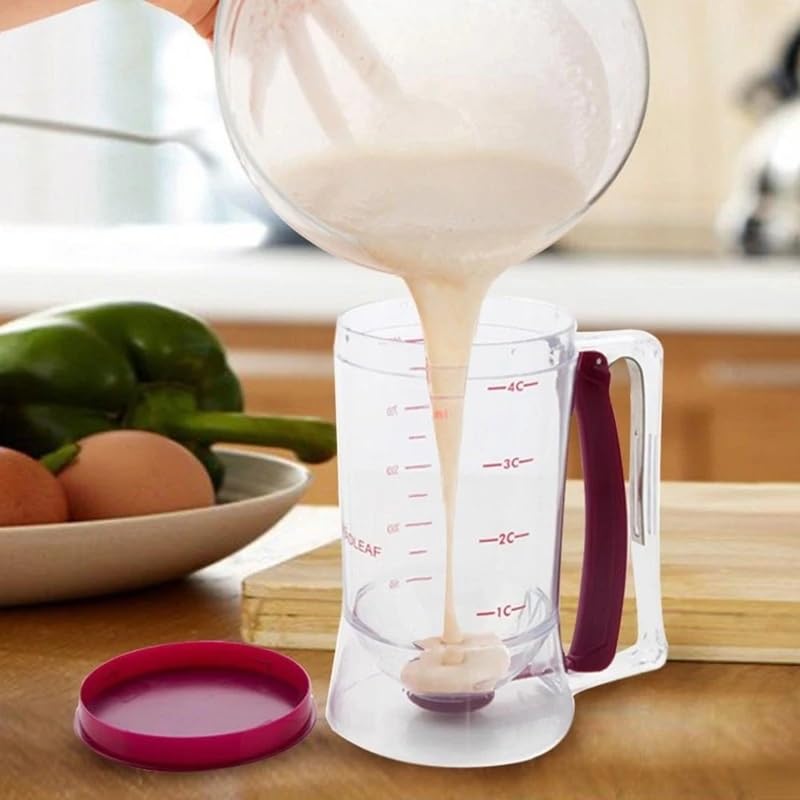 Cupcakes Pancakes Dispenser Cookie Cake Muffins Baking Waffles Dough Dispenser Cream Speratator Measuring Cup Doser For Hotcakes