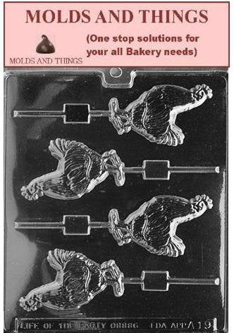 Animals Rooster Lolly Chocolate Candy Mold Soap 2 1/4 X 3 3/8Good Product Quality!! By Molds And Things
