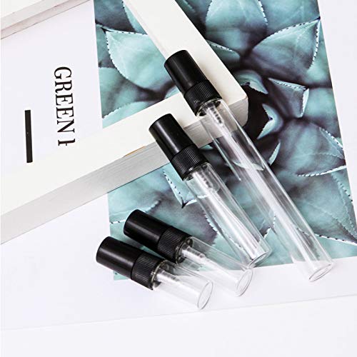 Enslz 2Ml Mini Perfume Mist Spray Bottles Refillable Mini Empty Travel Clear Refillable Atomizer Glass Bottles 30Pcs (2Ml)