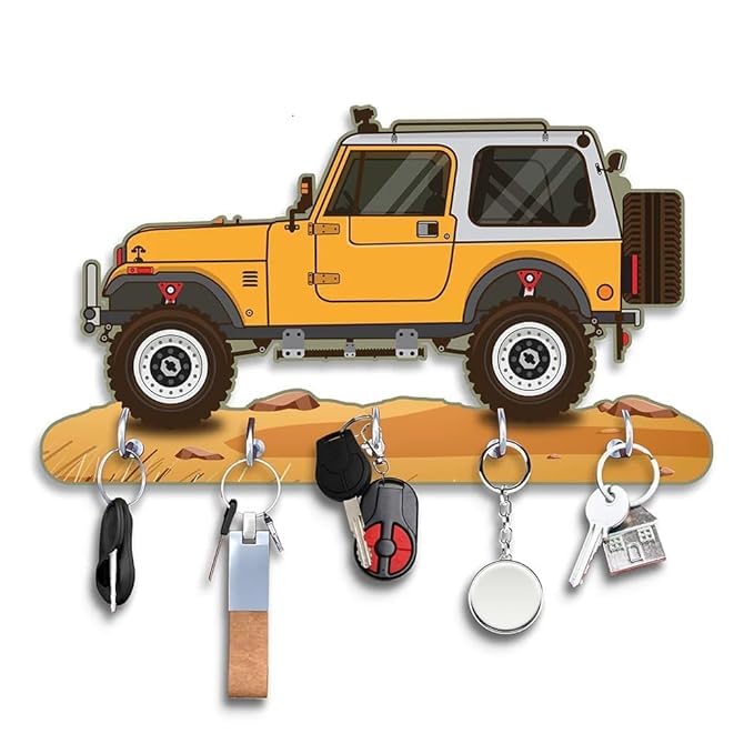 BARETH BROTHERS MDF Heavy Key Holder with 5 Hook for Home/Office Decor/Key Hanger for Wall Decor, Decorative Item for Home (Desi