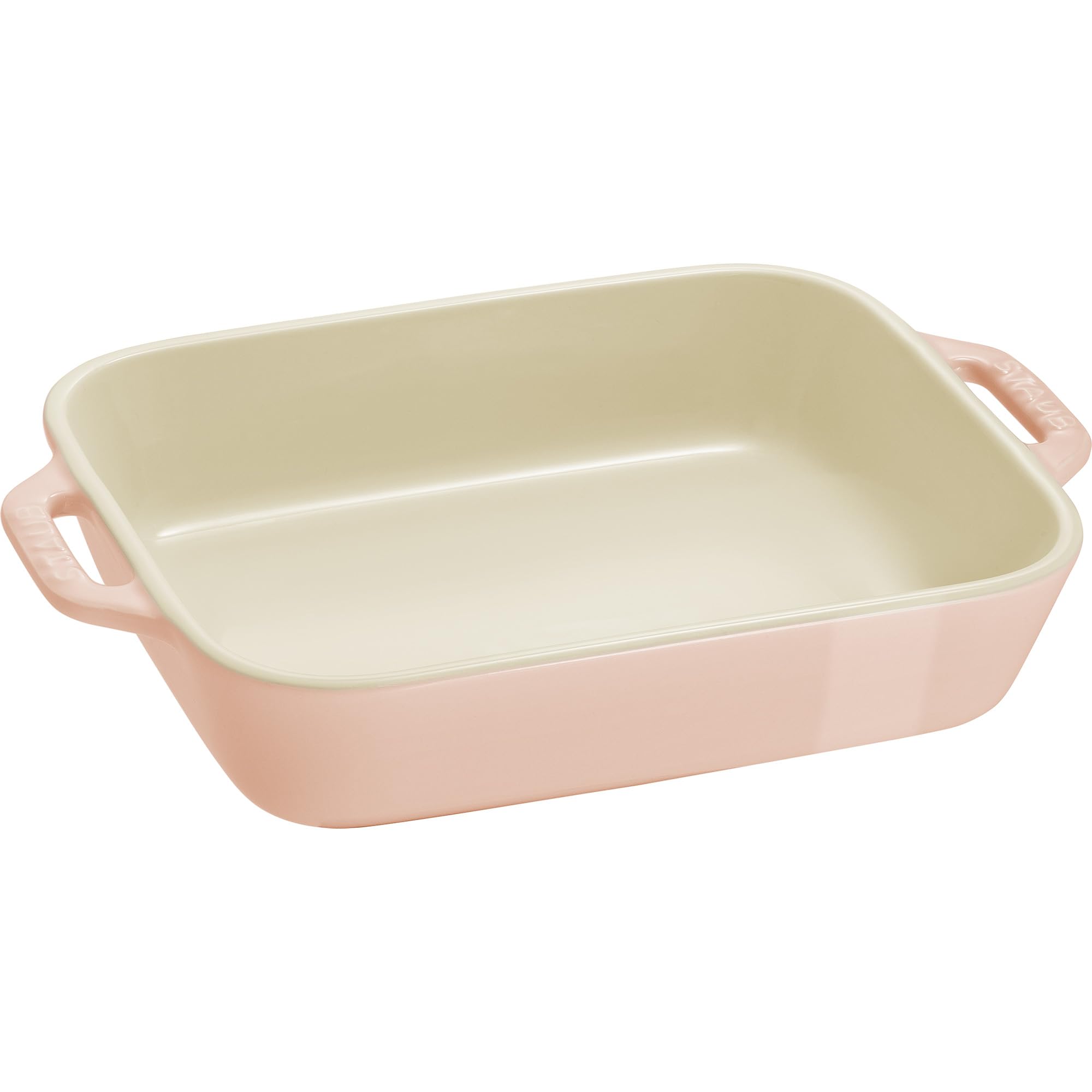 Staub Stoneware Gratins Ceramic 2-Pc Rectangular Baking Dish Set-Macaron Pastel Pink
