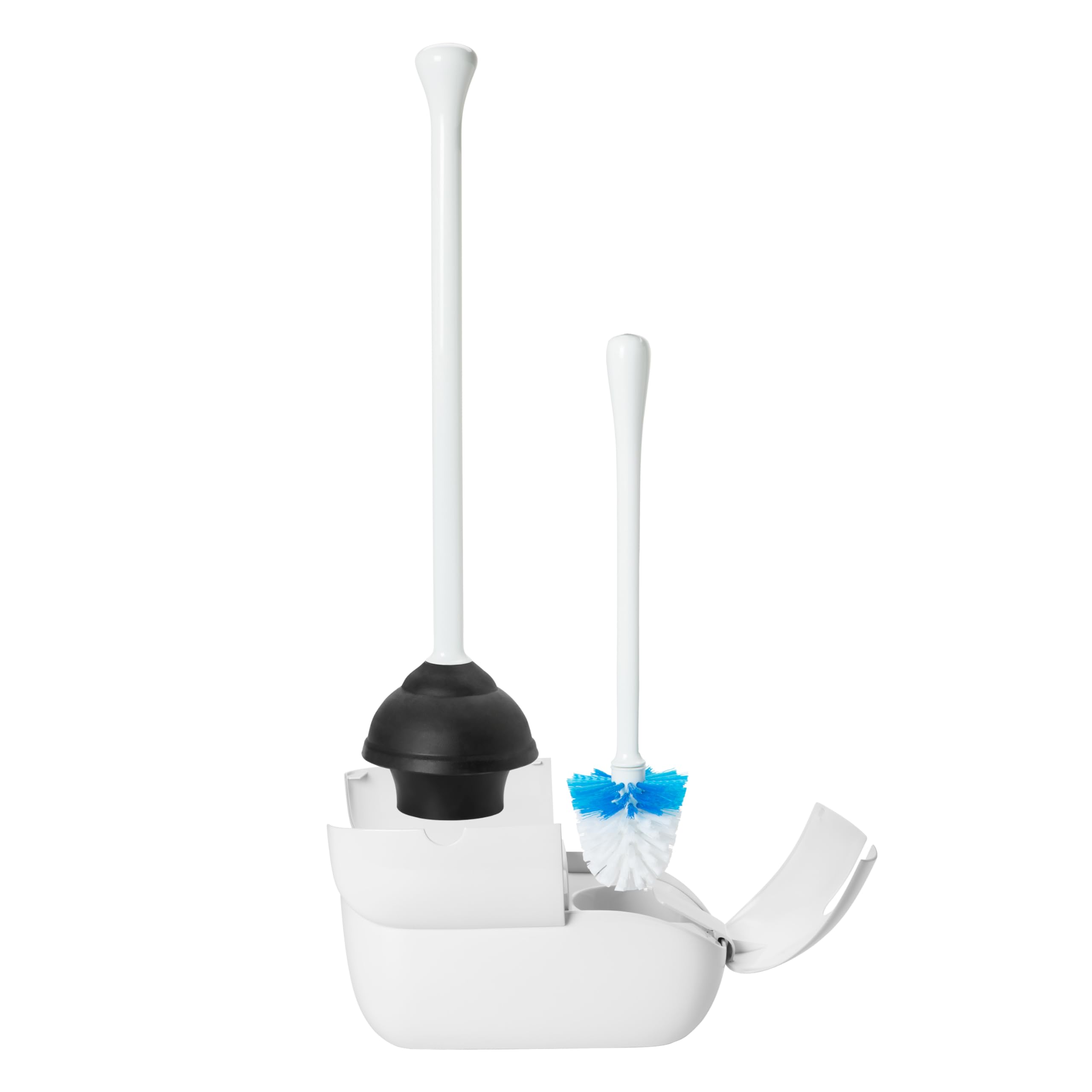 OXO Good Grips Set Toilet Brush & Plunger Combo  White