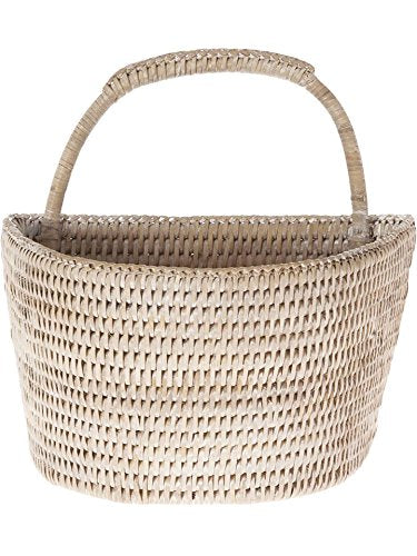 Kouboo 1060075 La Jolla Wall Basket, White-Wash