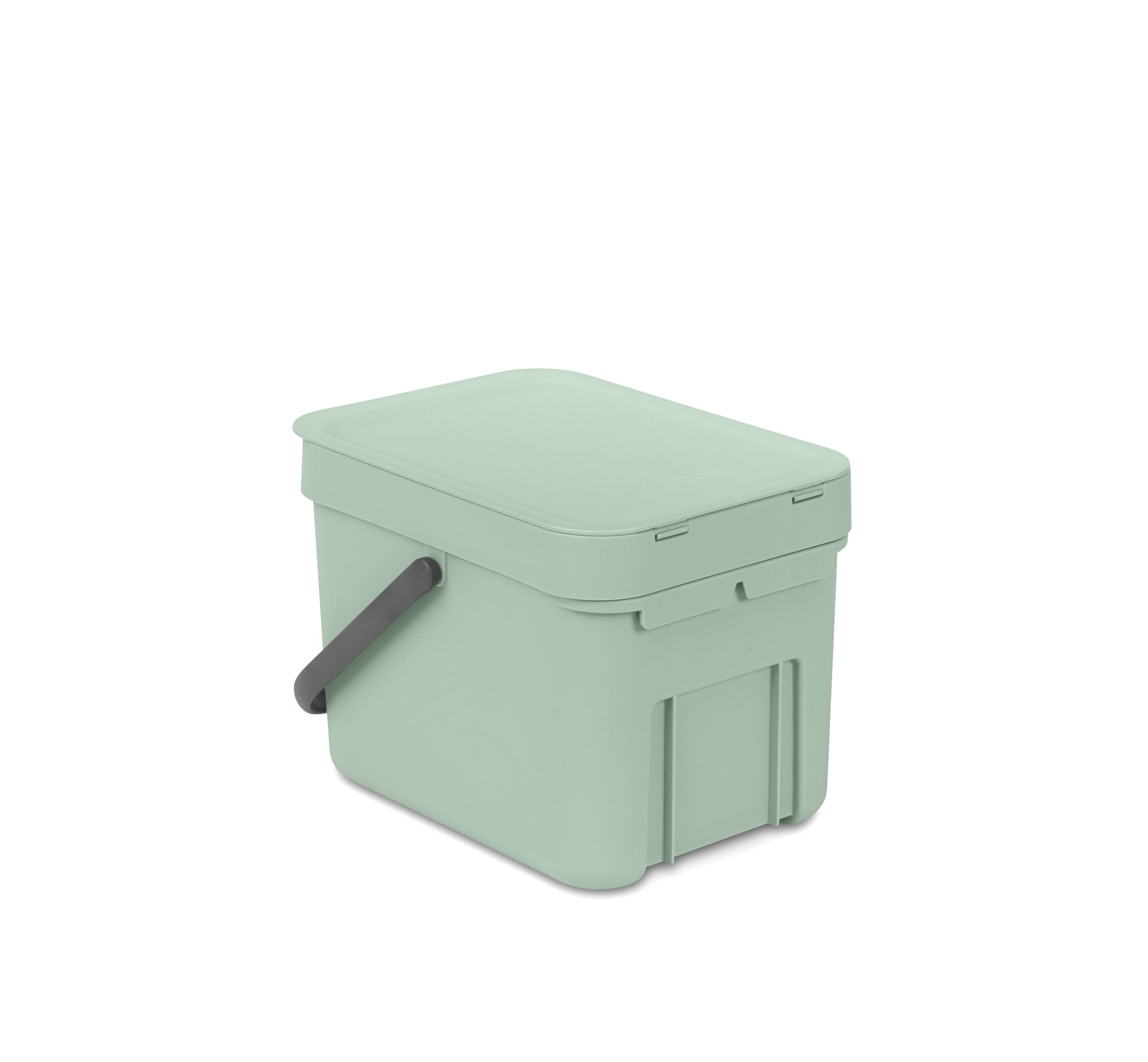 Brabantia Sort & go Food Trash can (16 galJade green) Small countertop Kitchen compost caddy with Handle & Removable Lid  Easy clean  Fixtures Included for Wallcupboard Mounting
