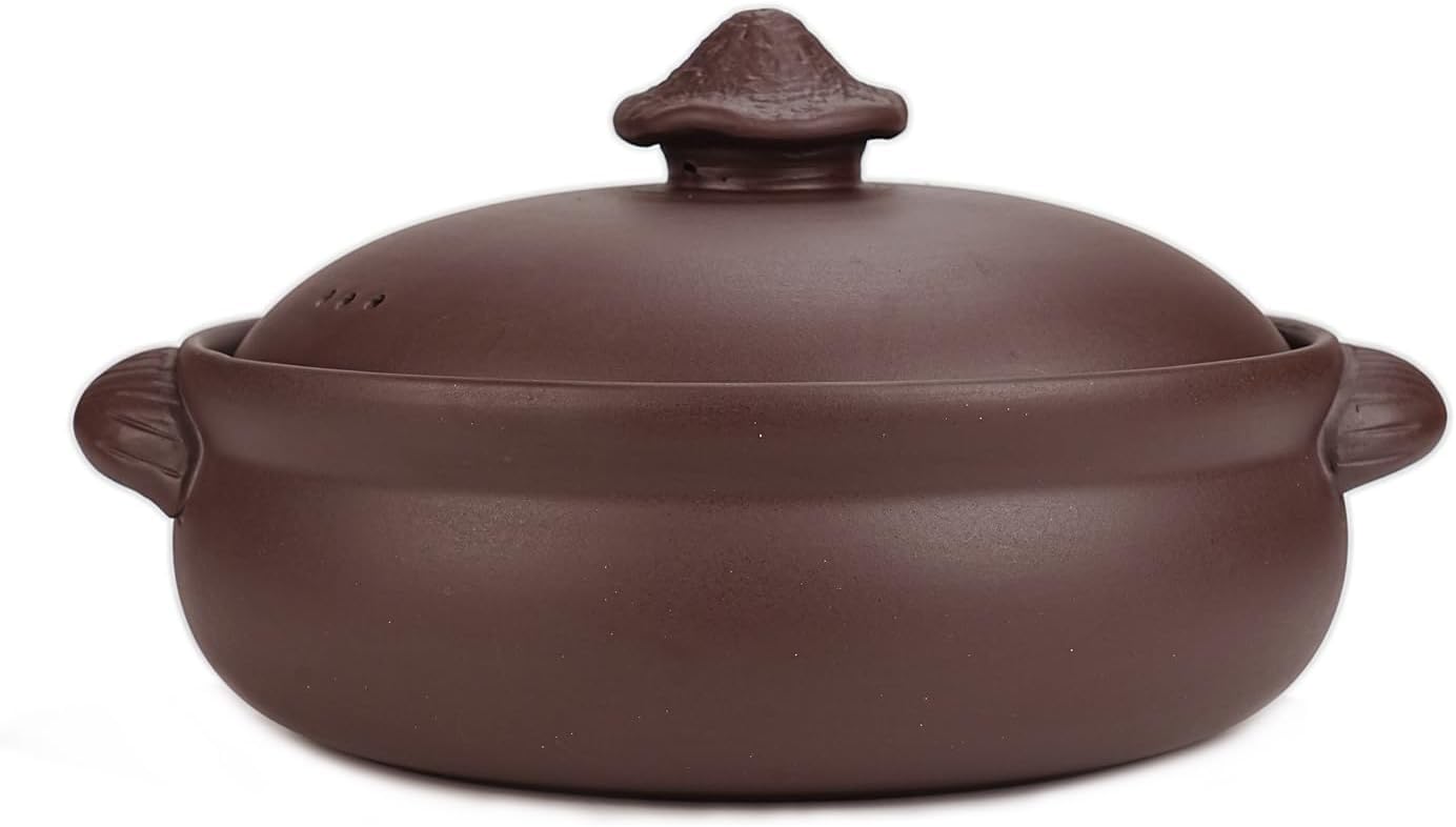 SILINE 3.4L Yixing Clay Pot for Cooking,Natural Earthenware Casserole Zini