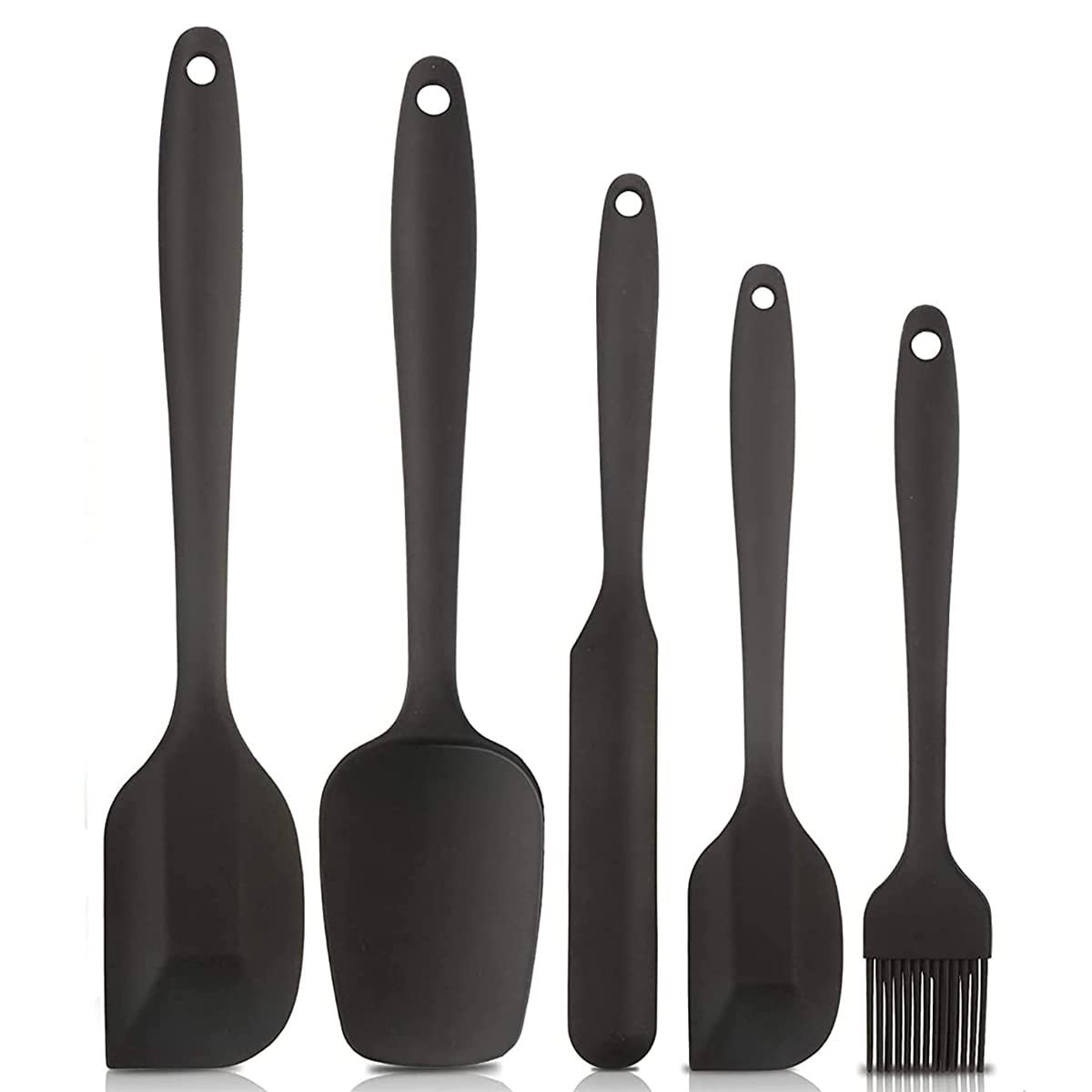 Fs Cool Set Of 5Piece HeatResistant Silicone Spatula Set For NonStick Cooking And Baking, Seamless OnePiece Design, Flexible