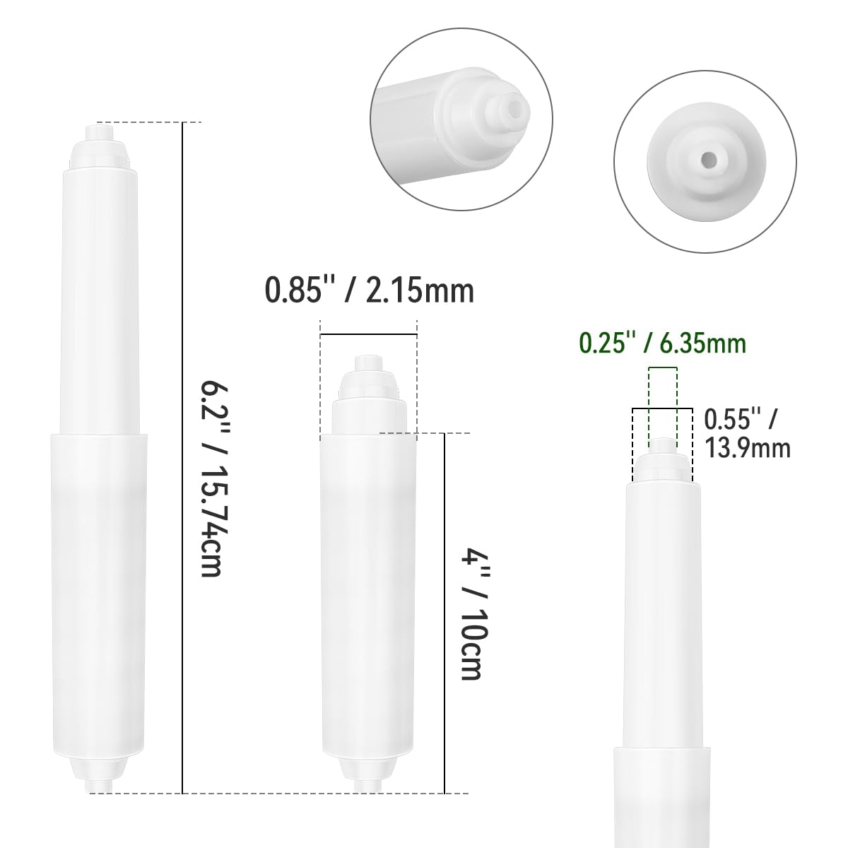 5 Pack Spring Loaded Toilet Tissue Holder Spindle Replacement Rod Plastic Donner Paper Holder Roller Mason Toilet Paper Roller (