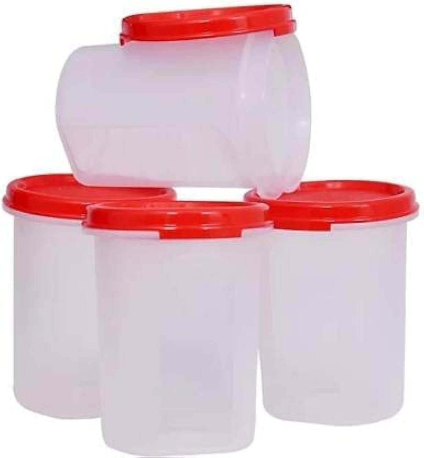 Tupperware Plastic Grocery Container 440 Ml Pack Of 4 (Multicolor)