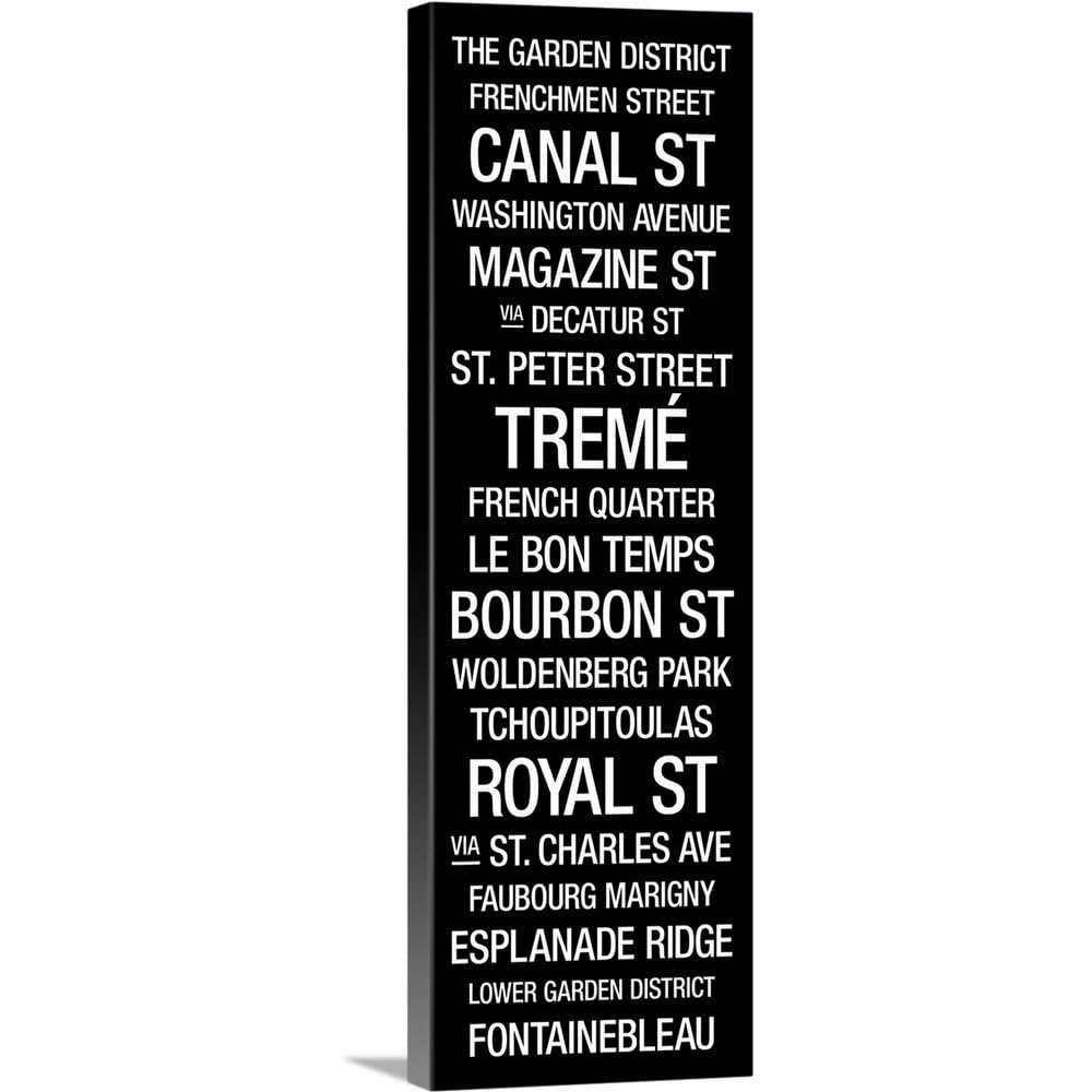 Canvas On Demand Bus Roll: New Orleans Canvas Wall Art Print By Kate Lillyson, Home Decor, Black And White Artwork, 12''X36''