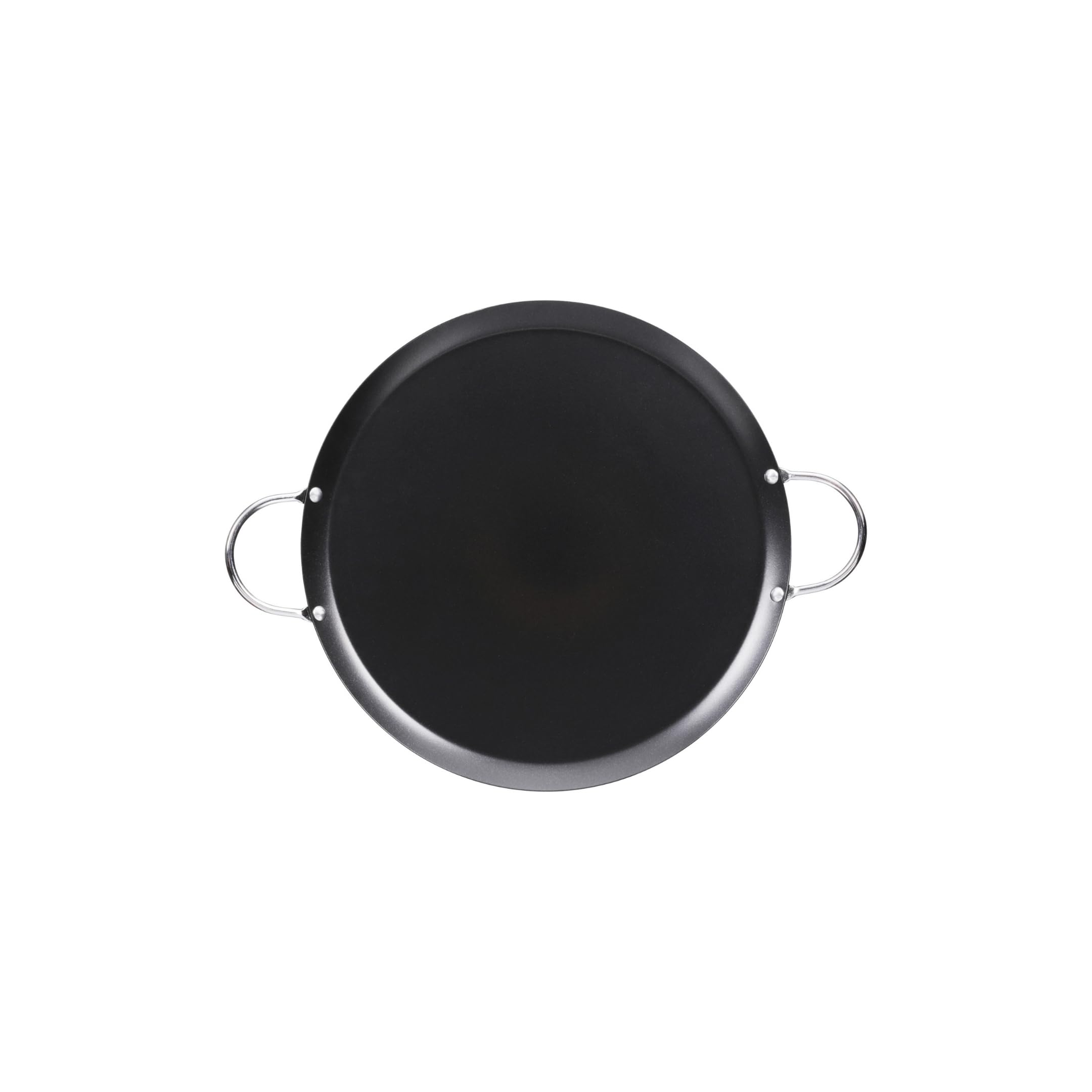 Imusa 9In Carbon Steel Nonstick Round Comal With Metal Handles, Black