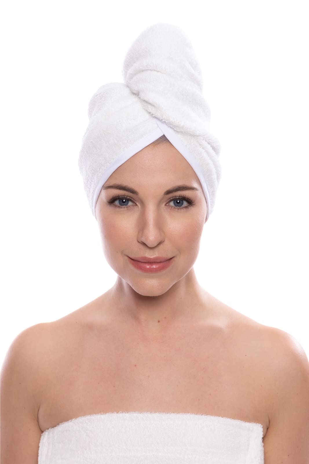 Texere Women's Viscose from Bamboo and Cotton Terry Spa Hair Towel - Quick Dry, Absorbent and Lightweight Hair Wrap Towel with L