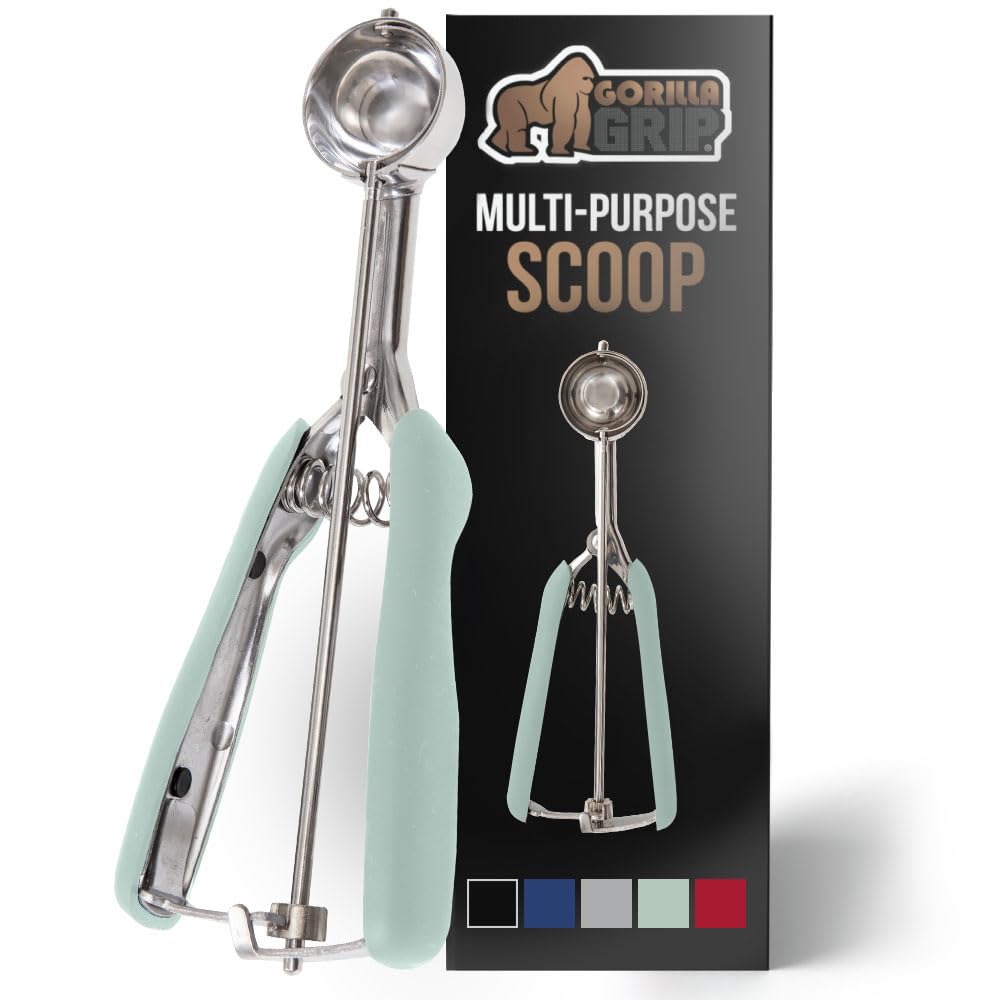 Gorilla Grip Stainless Steel Multipurpose Bpa-Free Spring Scoop, 1 Tbsp, Melon Ballers, Cookie Dough Scoops, Perfect Portion Siz
