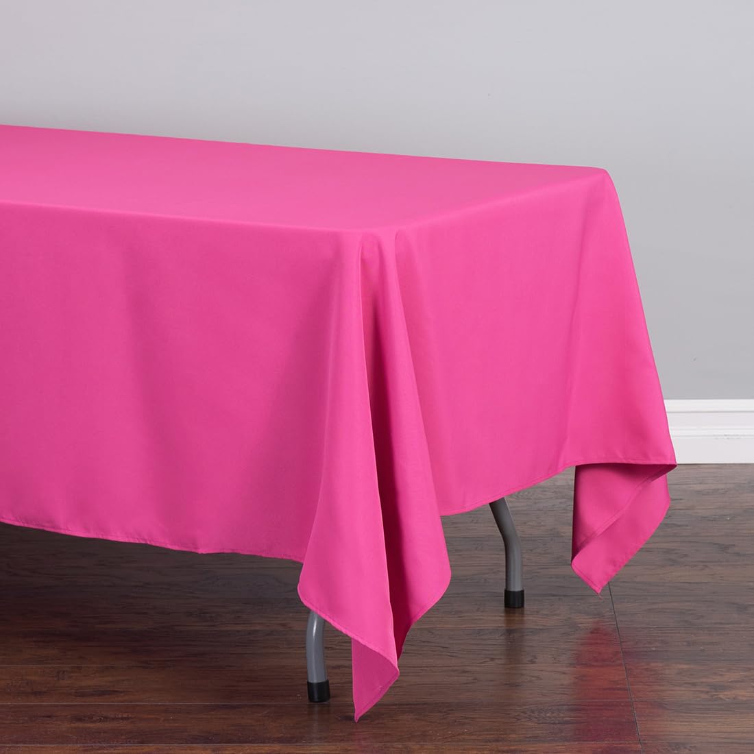 Ltc Linens 5 Pack Fuchsia Rectangular Tablecloths 70 X 120 Inches For 6 Ro 8 Feet Rectangle Banquet Tables With Half-Drop - Stai