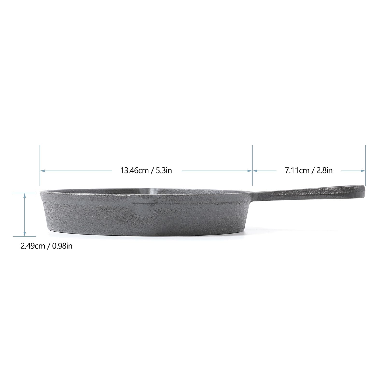 Hawok Cast Iron Miniture Skillet, Mini Server, Balck Round Mini Pan Dia 5.3Inch Pack Of 6