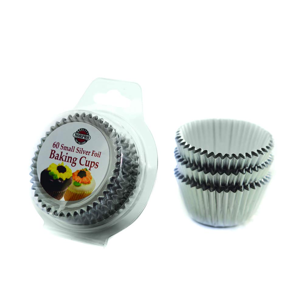 Norpro Mini Silver Foil Baking Cups/Liners, 60-Pack