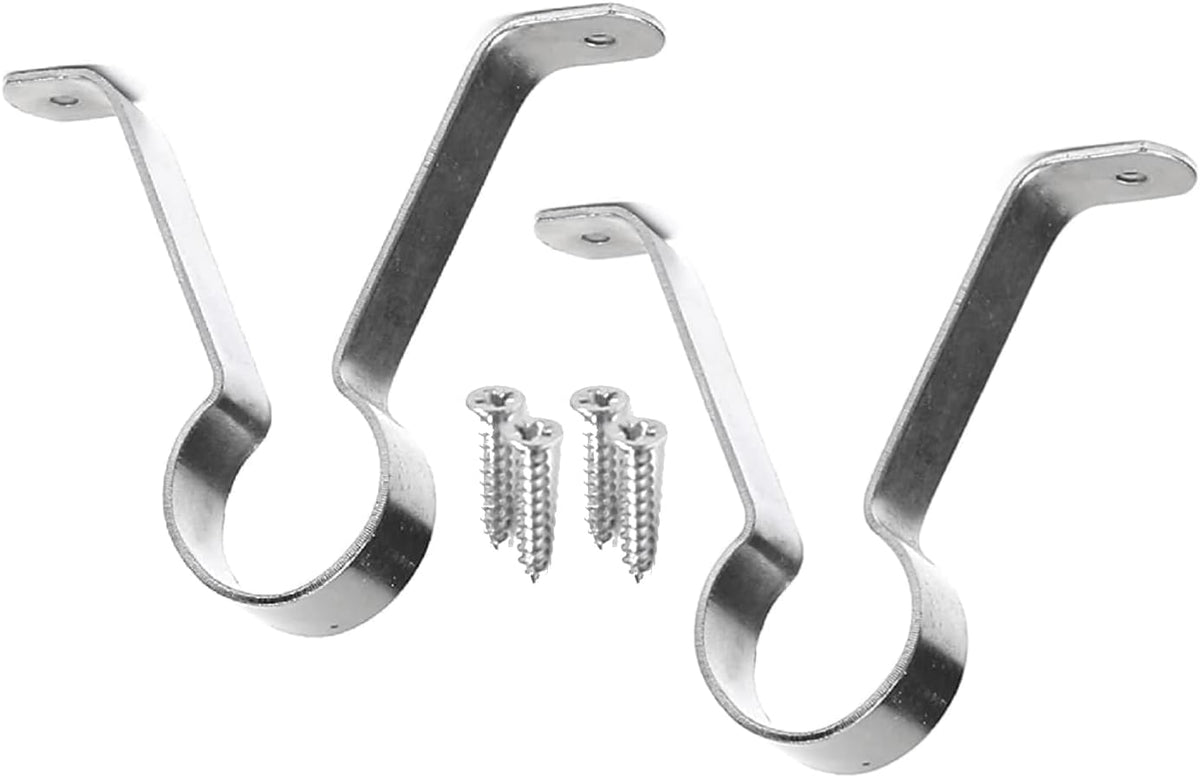 Pack Of 2 Hanging Rod Wardrobe Rail Bracket Supports Large Chrome Hanging Rods Support Brackets Hanging Rod Centre Fix Brackets