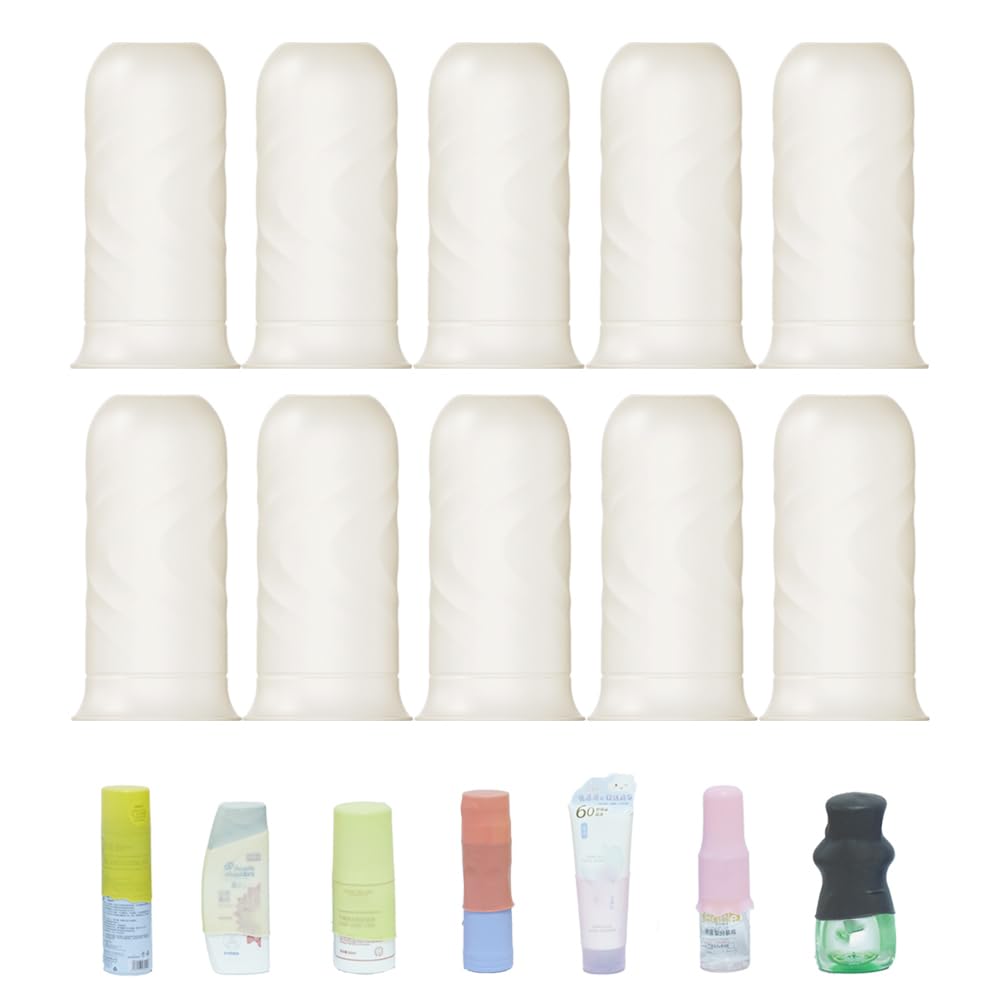 Nelshp Travel Bottle Covers For Toiletries 10 Pack Silicone Travel Size Container Sleeves,Stretching Travel Toiletries Accessori