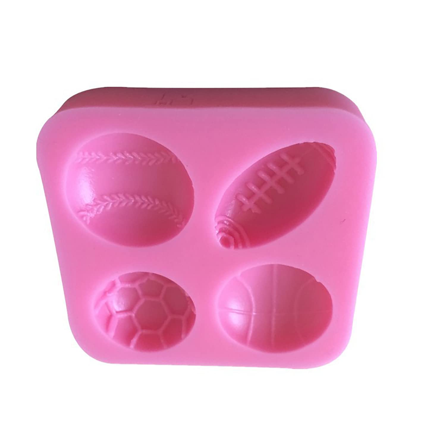 2 Pcs Ball Football Basketball Baseball Rugby Silicone Molds Set For Diy Fondant Candy Making Chocolate Mold Desserts Ice Cube G