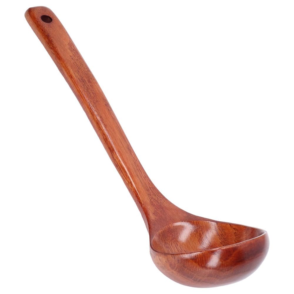Wooden Spoon Multipurpose Antiscald Long Handle Heat Insulation Not Scratch Cookware Porridge Ladle for Kitchen Restaurant