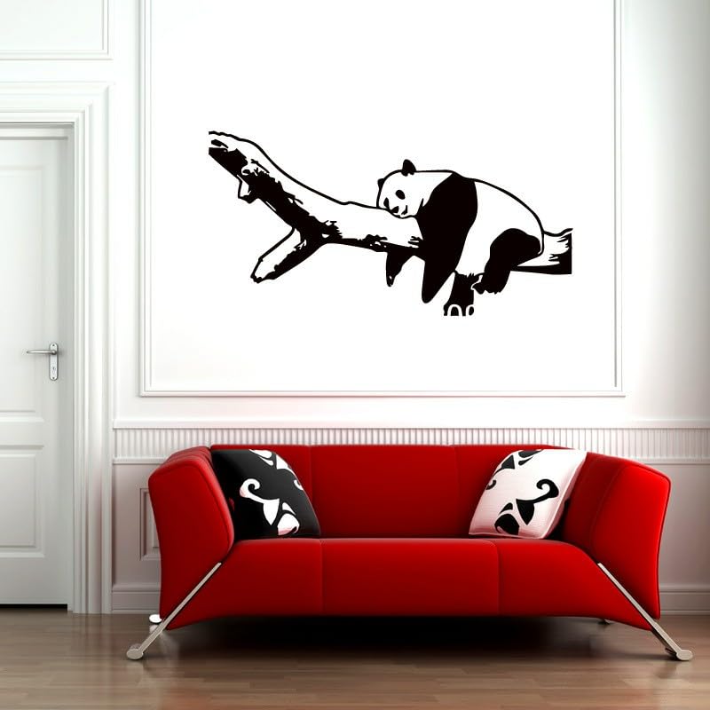 GADGETS WRAP Wall Decal Vinyl Sticker Lazy Panda Lovely for Office Home Wall Decoration