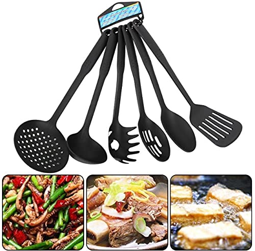 Tgopit 6 Pcs Kitchen Utensils Set NonStick Dishwasher Safe Cooking Tools Spoon, Slotted Spoon, Spatula, Skimmer, Ladle, Pasta S